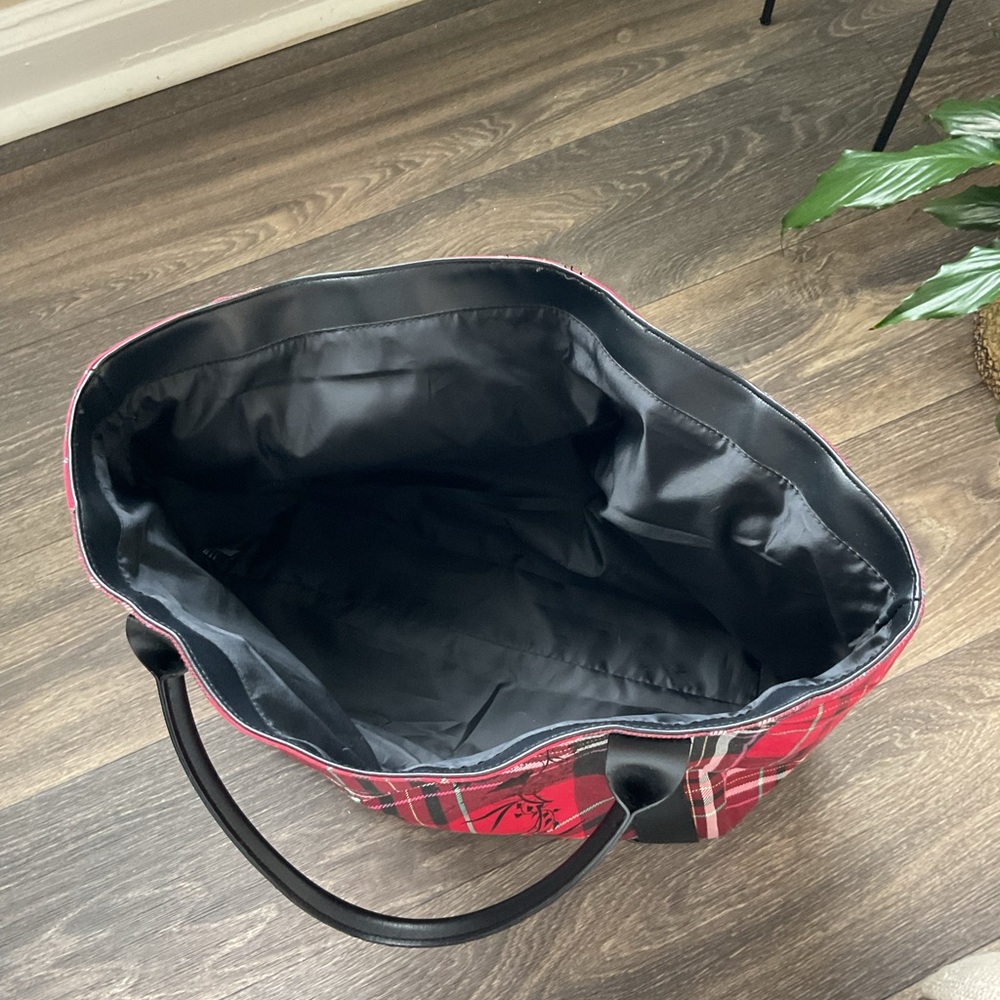 Victoria's Secret Red and Black Checkered Tote - Picture 4 of 10